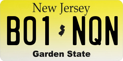 NJ license plate B01NQN