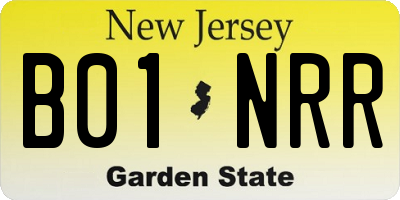 NJ license plate B01NRR