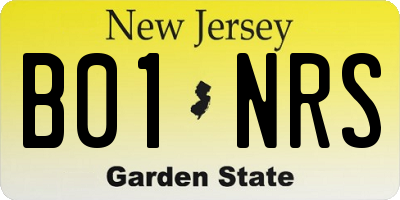 NJ license plate B01NRS