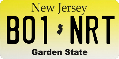 NJ license plate B01NRT