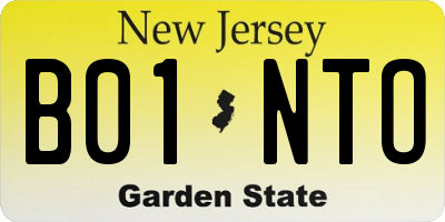 NJ license plate B01NTO