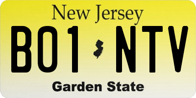 NJ license plate B01NTV