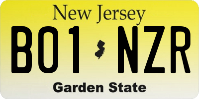 NJ license plate B01NZR