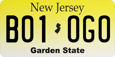 NJ license plate B01OGO