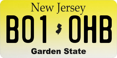 NJ license plate B01OHB