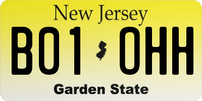 NJ license plate B01OHH