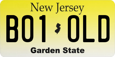 NJ license plate B01OLD