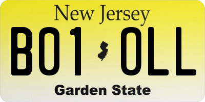 NJ license plate B01OLL