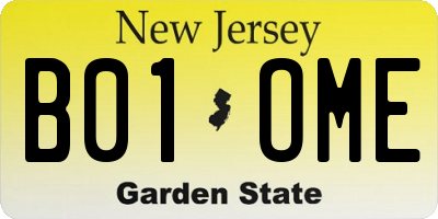 NJ license plate B01OME