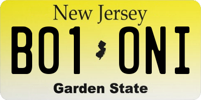 NJ license plate B01ONI