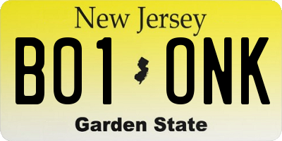 NJ license plate B01ONK