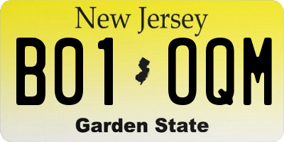 NJ license plate B01OQM