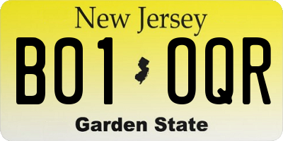 NJ license plate B01OQR