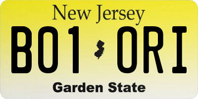 NJ license plate B01ORI