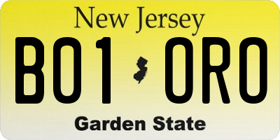 NJ license plate B01ORO