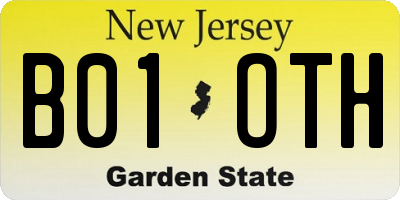 NJ license plate B01OTH