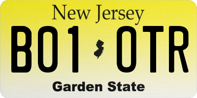 NJ license plate B01OTR