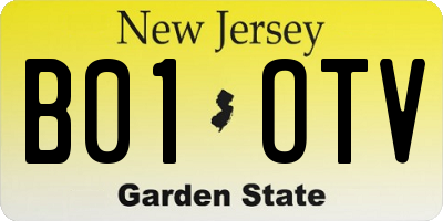 NJ license plate B01OTV