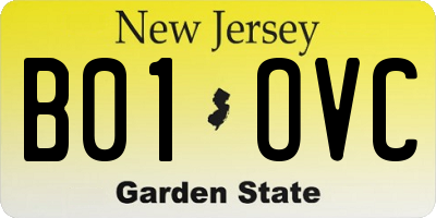 NJ license plate B01OVC