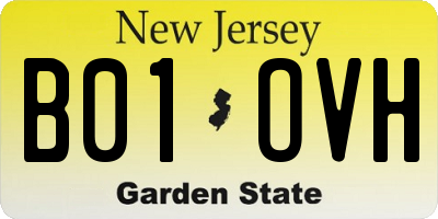 NJ license plate B01OVH