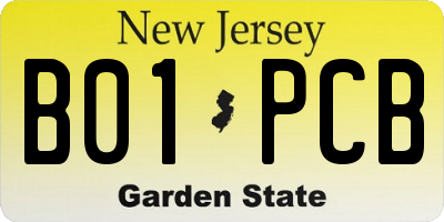 NJ license plate B01PCB