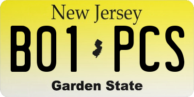 NJ license plate B01PCS