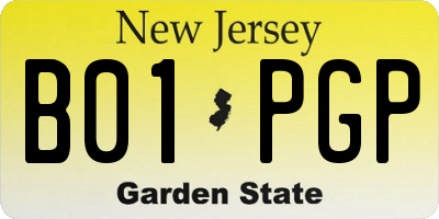 NJ license plate B01PGP