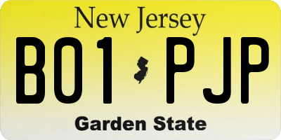 NJ license plate B01PJP