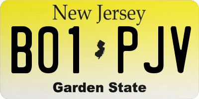 NJ license plate B01PJV