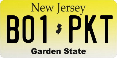 NJ license plate B01PKT