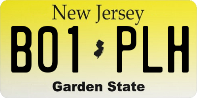 NJ license plate B01PLH