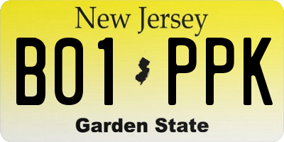 NJ license plate B01PPK
