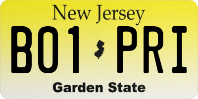 NJ license plate B01PRI