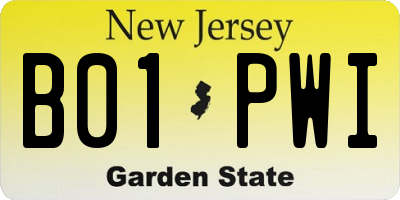NJ license plate B01PWI