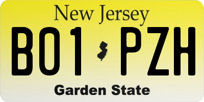 NJ license plate B01PZH