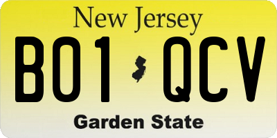 NJ license plate B01QCV