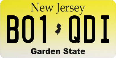 NJ license plate B01QDI