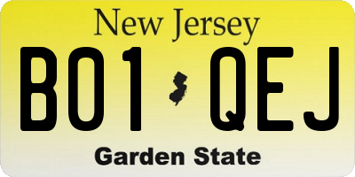 NJ license plate B01QEJ