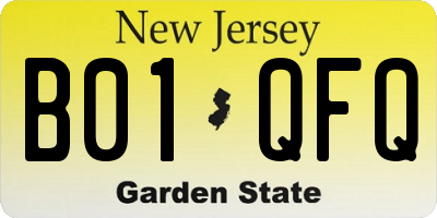 NJ license plate B01QFQ