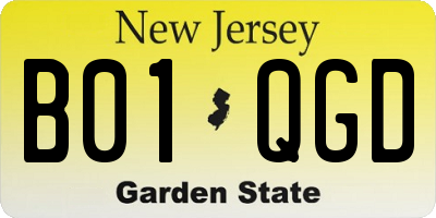 NJ license plate B01QGD