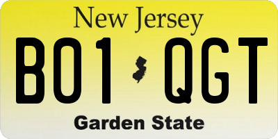 NJ license plate B01QGT