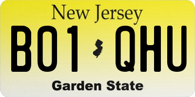 NJ license plate B01QHU