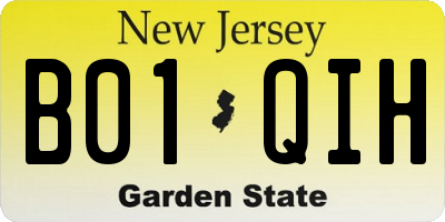 NJ license plate B01QIH