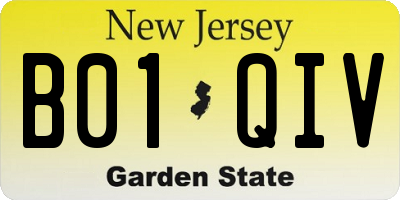 NJ license plate B01QIV