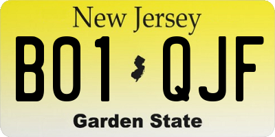 NJ license plate B01QJF