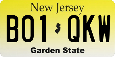 NJ license plate B01QKW