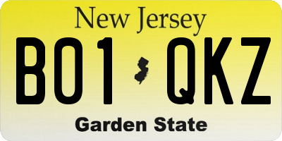 NJ license plate B01QKZ