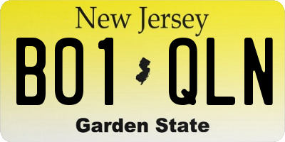 NJ license plate B01QLN