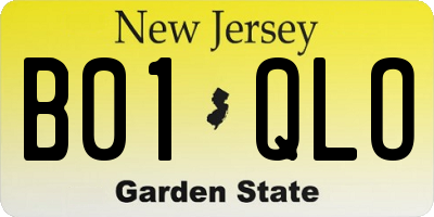 NJ license plate B01QLO