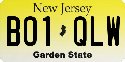 NJ license plate B01QLW